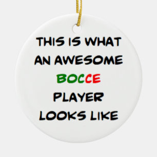 geweldige bocce-speler keramisch ornament