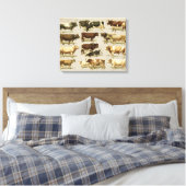 Geweldige boerderij gekleurde vee grafiek! canvas afdruk (Insitu (Slaapkamer))