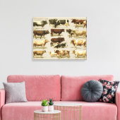 Geweldige boerderij gekleurde vee grafiek! canvas afdruk (Insitu (Woonkamer))