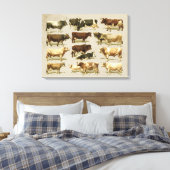 Geweldige boerderij gekleurde vee grafiek! canvas afdruk (Insitu (Slaapkamer))