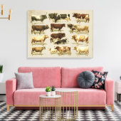 Geweldige boerderij gekleurde vee grafiek! canvas afdruk (Insitu (Woonkamer))