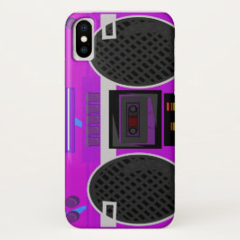 Geweldige Boombox 80 Paarse iPhone X Hoesje