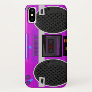 Geweldige Boombox 80 Paarse iPhone X Hoesje