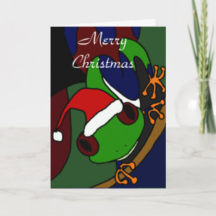 Geweldige boomkikker kerstkunst feestdagen kaart