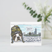 Geweldige Boston Fan Black en Gold Pet Briefkaart (Staand voorkant)