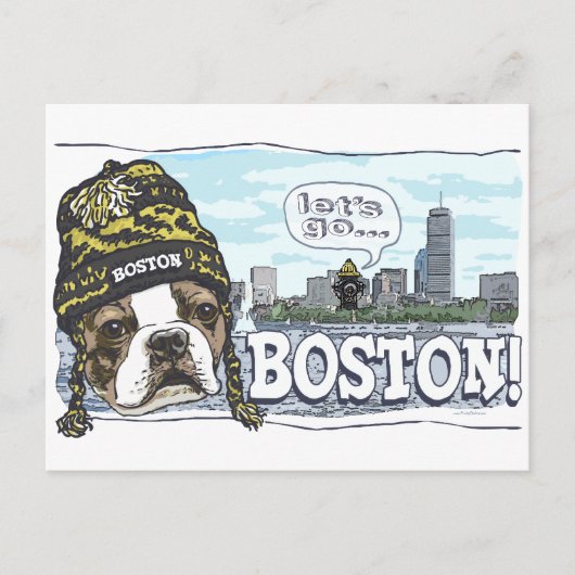 Geweldige Boston Fan Black en Gold Pet Briefkaart (Voorkant)