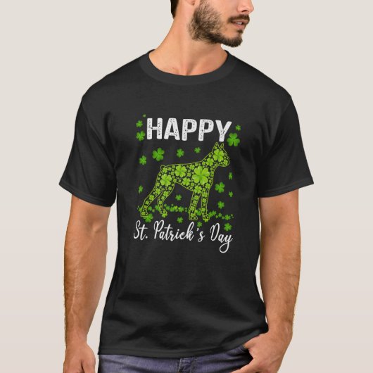 Geweldige Boxer Saint Patrick's Day Dog Dad Ma T-shirt (Voorkant)
