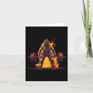 Geweldige brandweerman deadlift grafisch voor gym kaart