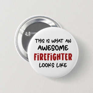 Geweldige brandweerman Grappige brandweerman Ronde Button 5,7 Cm