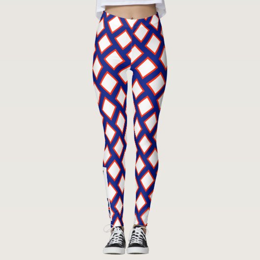 Geweldige Britse Groot-Brittannië Vlag Blokken Leg Leggings (Voorkant)