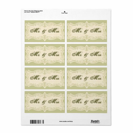 Geweldige bruiloft uitnodiging retour adres labels (Full Sheet)