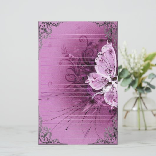 Geweldige Butterflies Pixel Art Briefpapier (Staand voorkant)