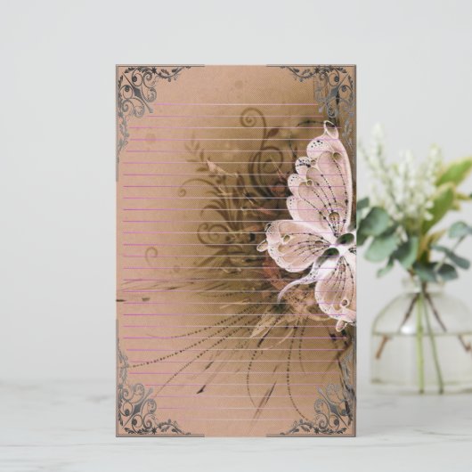 Geweldige Butterflies Pixel Art Briefpapier (Staand voorkant)