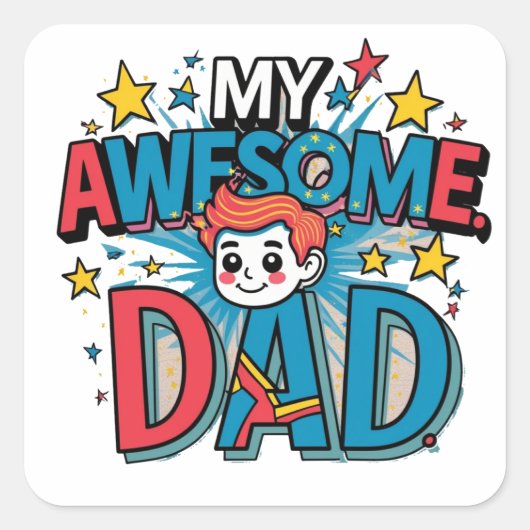 Geweldige cadeau-ideeën voor Vaderdag Vierkante Sticker (Voorkant)
