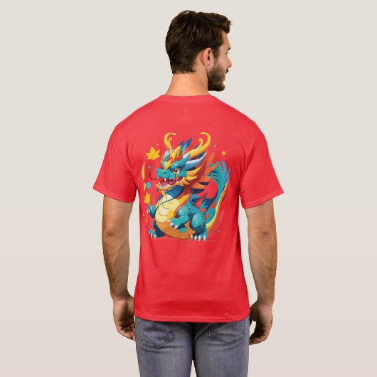 Geweldige Cartoon Dragon T-shirt (Achterkant volledig)