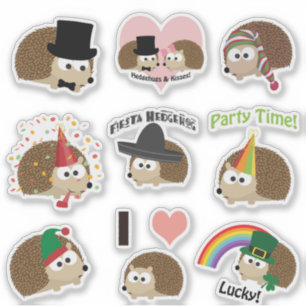Geweldige Cartoon Egels Sticker Set