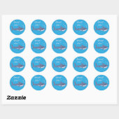 Geweldige Cartoon Shark Blue Reward Stickers (Vel)