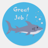 Geweldige Cartoon Shark Blue Reward Stickers (Voorkant)
