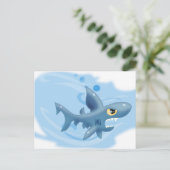 Geweldige Cartoon Shark Briefkaart (Staand voorkant)