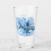 Geweldige Cartoon Shark Glas (Voorkant)