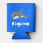 Geweldige cartoon voor witte haai blikjeskoeler (Voorkant)