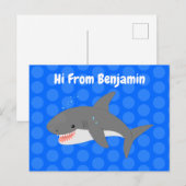 Geweldige cartoon voor witte haai briefkaart (Voorkant / Achterkant)