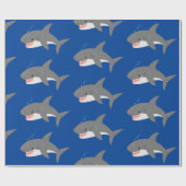 Geweldige cartoon voor witte haai cadeaupapier (Vlak)