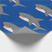 Geweldige cartoon voor witte haai cadeaupapier (Hoek)