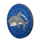 Geweldige cartoon voor witte haai dartbord (Voorkant Rechts)