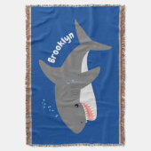 Geweldige cartoon voor witte haai deken (Voorkant Verticaal)