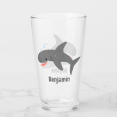 Geweldige cartoon voor witte haai glas (Achterkant)