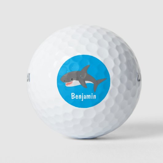 Geweldige cartoon voor witte haai golfballen (Voorkant)