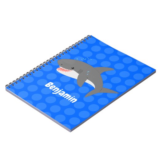 Geweldige cartoon voor witte haai notitieboek (Linkerzijde)