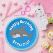 Geweldige cartoon voor witte haai papieren bordje (Feest)