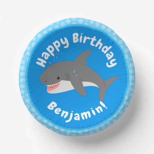 Geweldige cartoon voor witte haai papieren kommen (Voorkant)