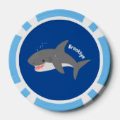 Geweldige cartoon voor witte haai poker chips (Achterkant)