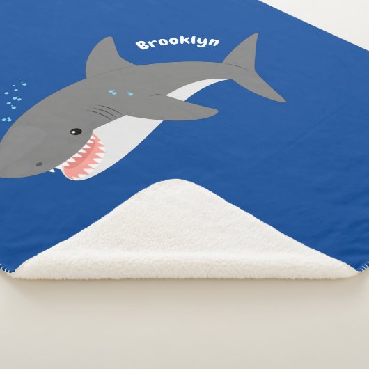 Geweldige cartoon voor witte haai sherpa deken (3/4)