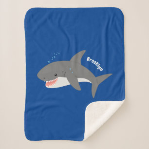 Geweldige cartoon voor witte haai sherpa deken