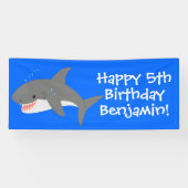 Geweldige cartoon voor witte haai spandoek (Horizontaal)