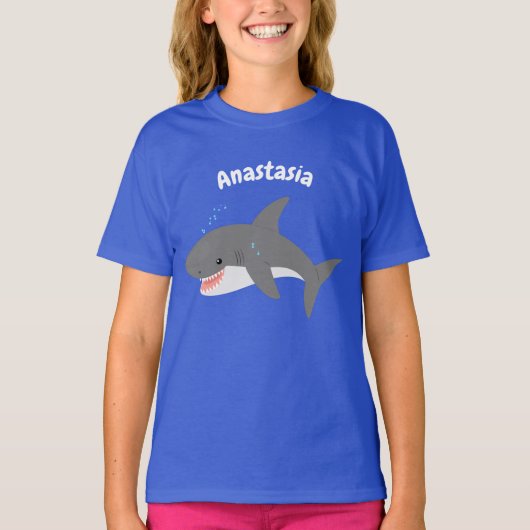 Geweldige cartoon voor witte haai t-shirt (Voorkant)