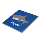 Geweldige cartoon voor witte haai tegeltje (Zijkant)