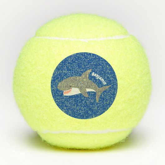 Geweldige cartoon voor witte haai tennisballen (Voorkant)