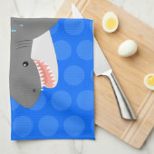 Geweldige cartoon voor witte haai theedoek (Quarter Fold)
