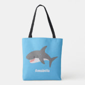 Geweldige cartoon voor witte haai tote bag (Achterkant)