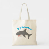 Geweldige cartoon voor witte haai tote bag (Achterkant)