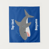 Geweldige cartoon voor witte haai wandkleed (Voorkant)