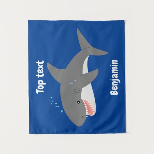 Geweldige cartoon voor witte haai wandkleed (Voorkant)