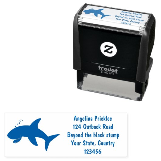 Geweldige cartoon voor witte haai  zelfinktende stempel (In situ)