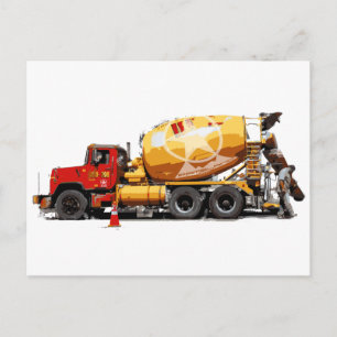 Geweldige cementtruck 6 briefkaart