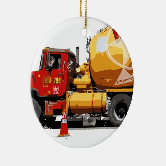 Geweldige cementtruck 6 keramisch ornament (Rechts)